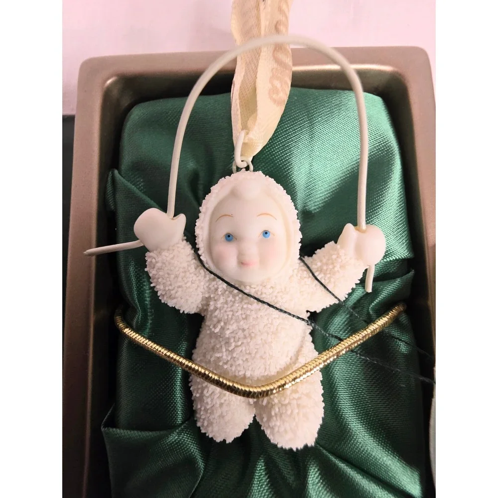 Dept 56 Snowbabies Jump For Joy Ornament in Book Box Bisque Porcelain Figure